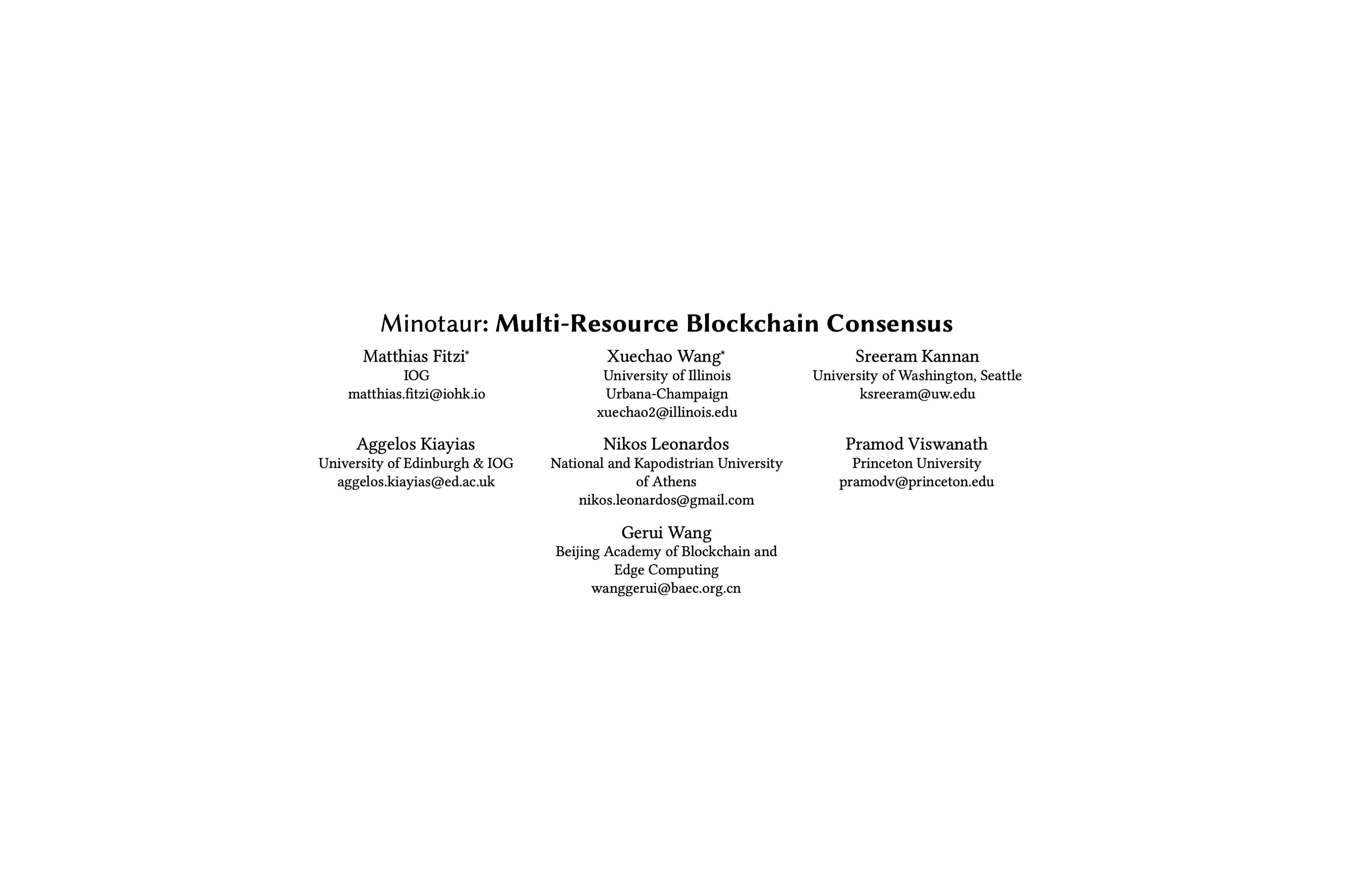 Minotaur Multi-Resource Blockchain Consensus research paper IOG Input Output Global