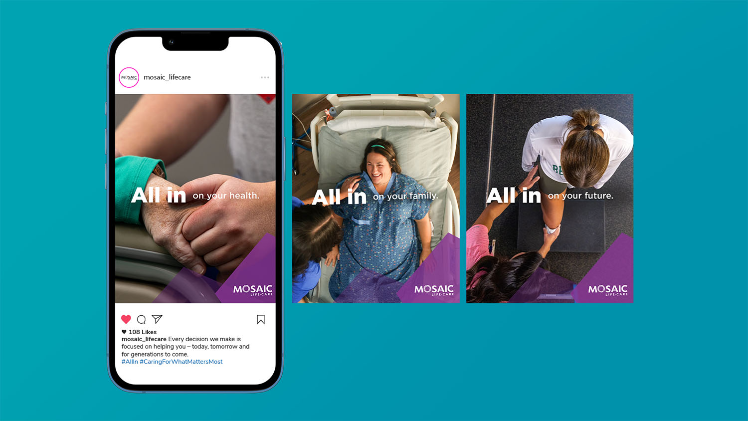 WTADS client MOSAIC Life Care instagram carousel.