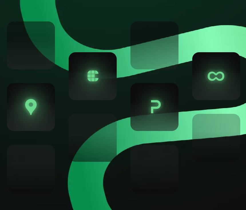 Jigcar mobile app interface with green location pins for car-sharing platform technology