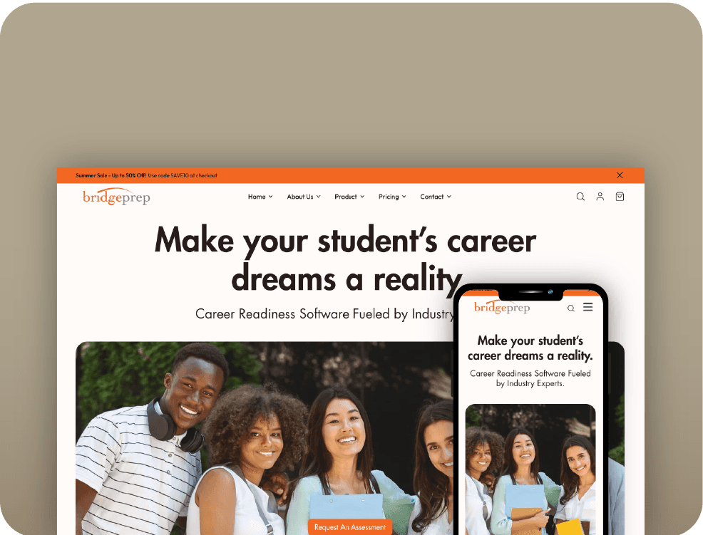 BridgePrep web design thumbnail
