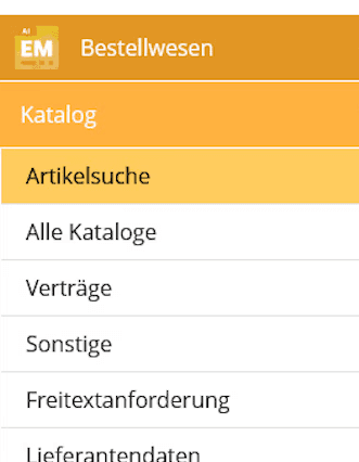 Bildausschnitt aus dem AI EINKAUFSMANAGER: Kategorien