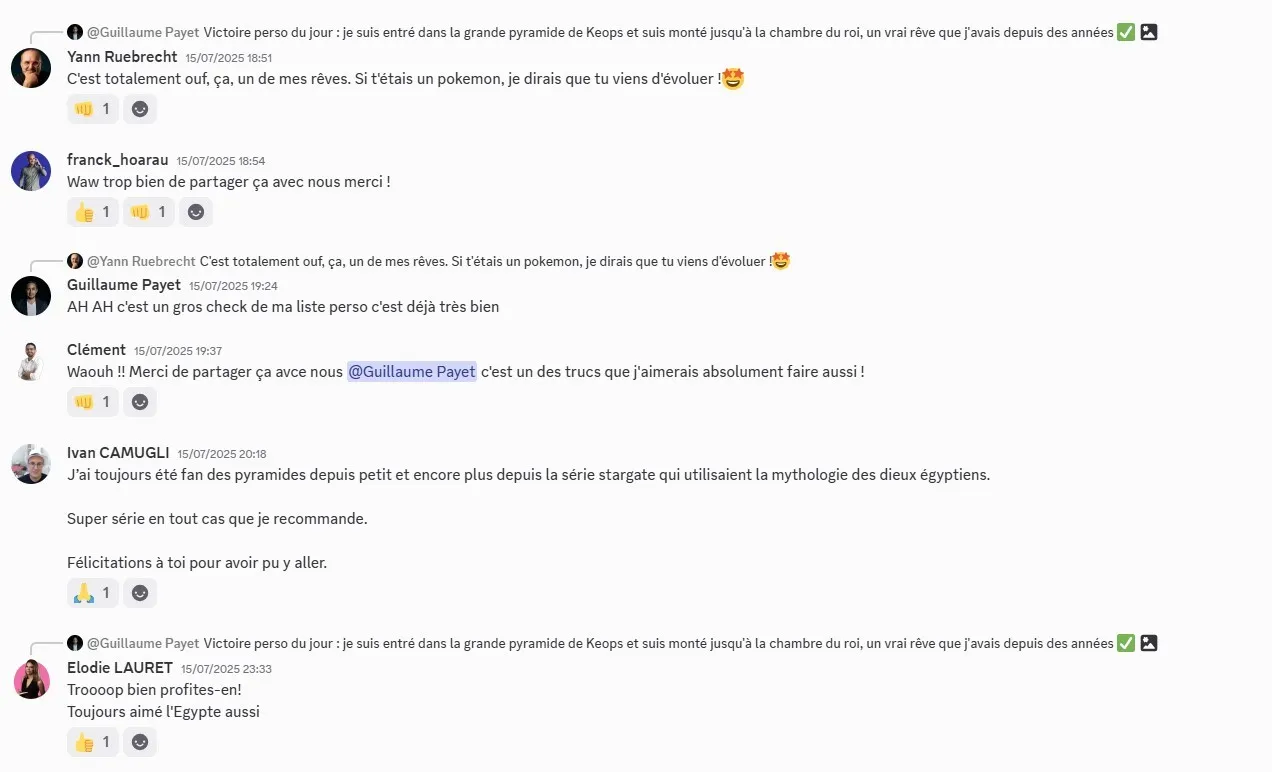 Interface du Discord de la Commu
