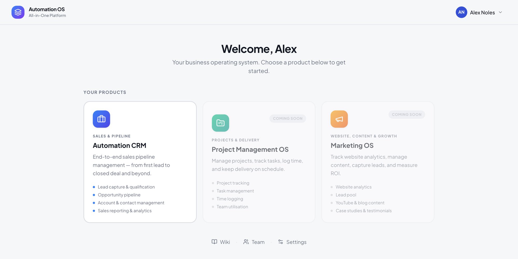 Automation System home launcher