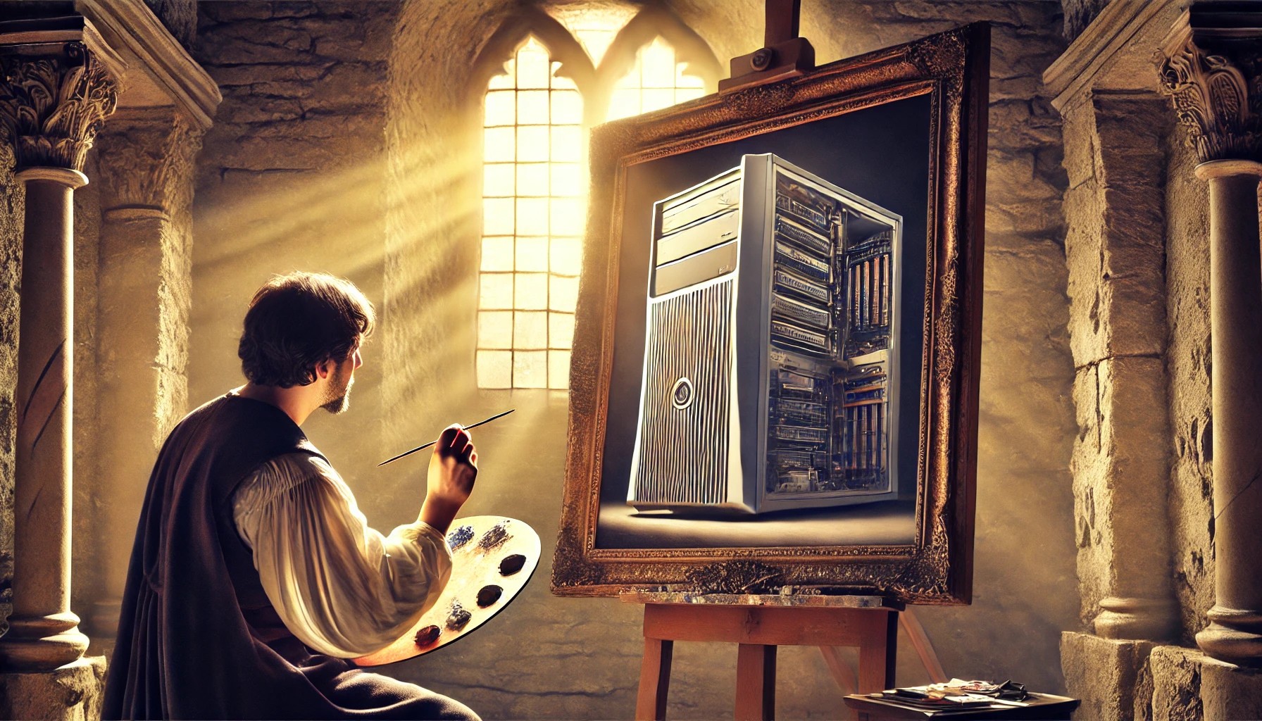 Computer painted by famouns rennaissance artist