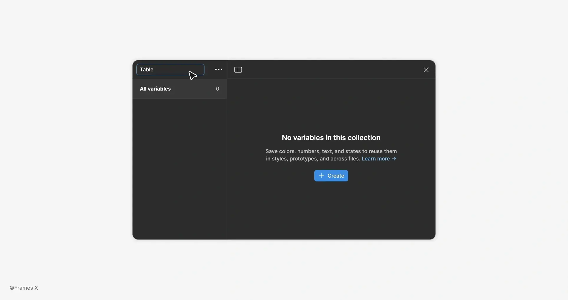 How to Create Table Variables in Figma