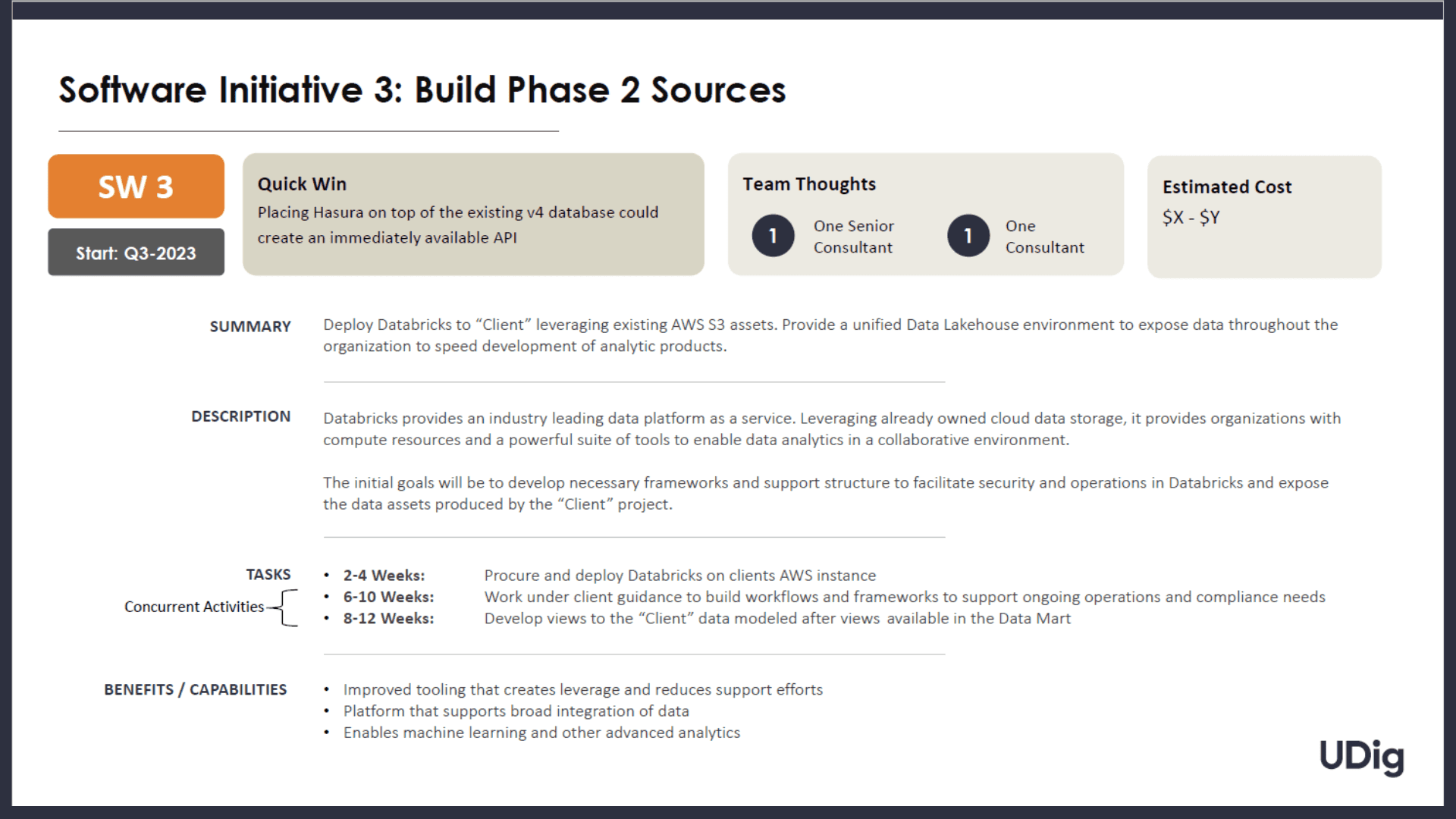 Data Roadmap Summary