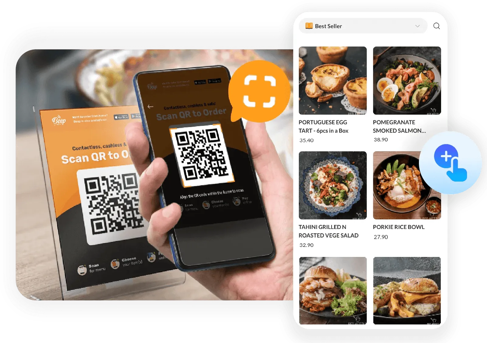 Malaysian restaurant customer scanning QR codes to order and pay via StoreHub POS.