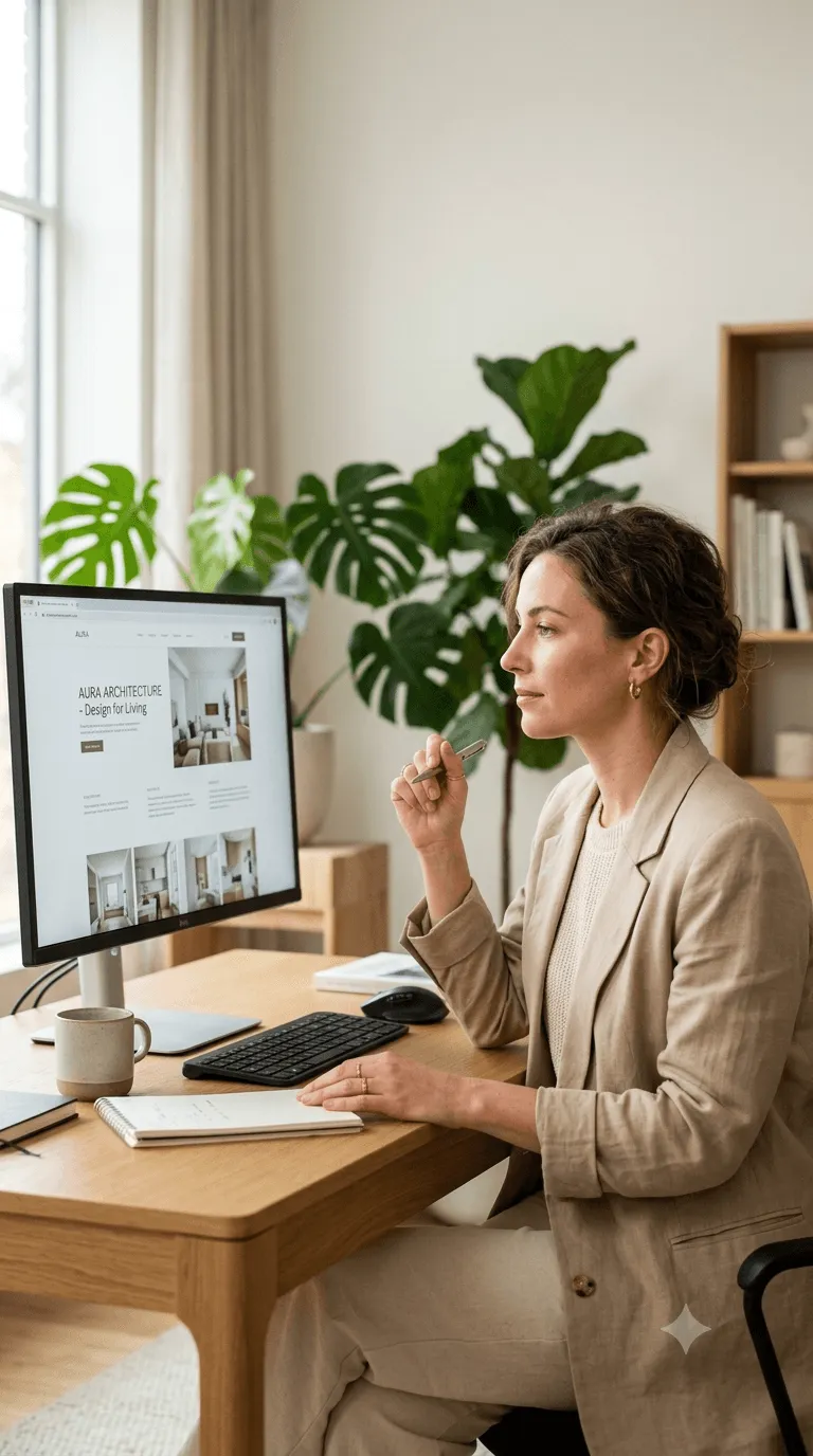 Person holding a laptop and notebook on desk.