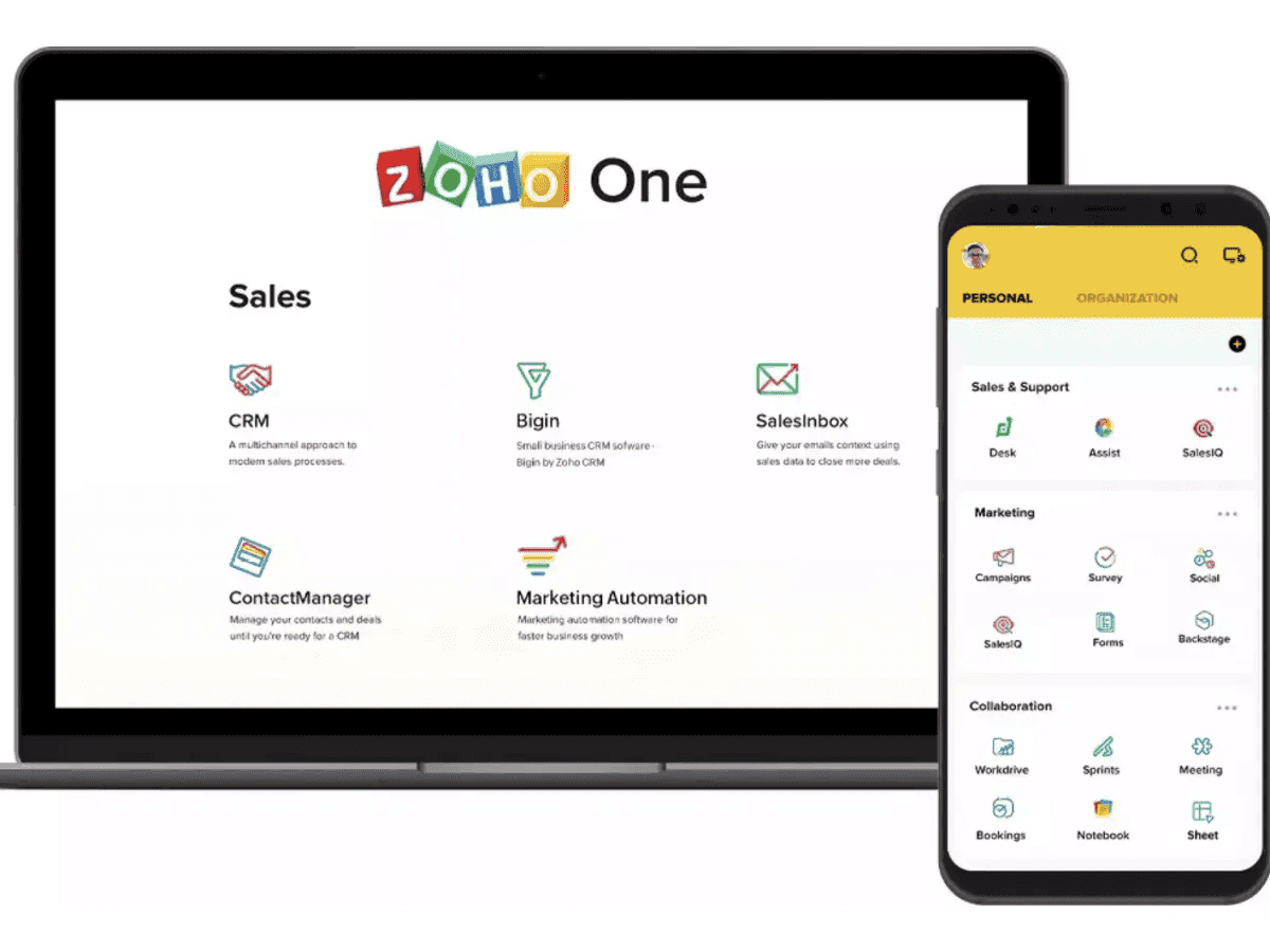 Mobile CRM app and desktop app of Zoho CRM