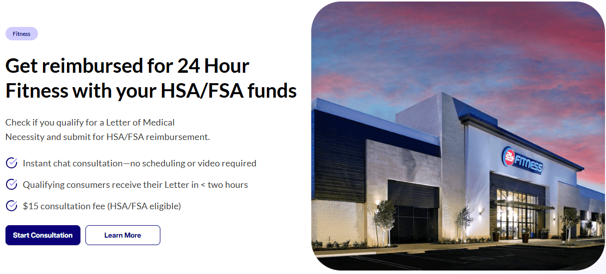 Instant LMN consultation with 24-hour fitness