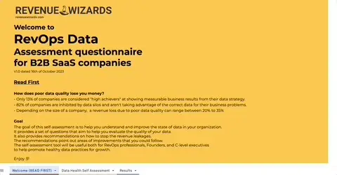 Preview of RevOps Data Assessment Template