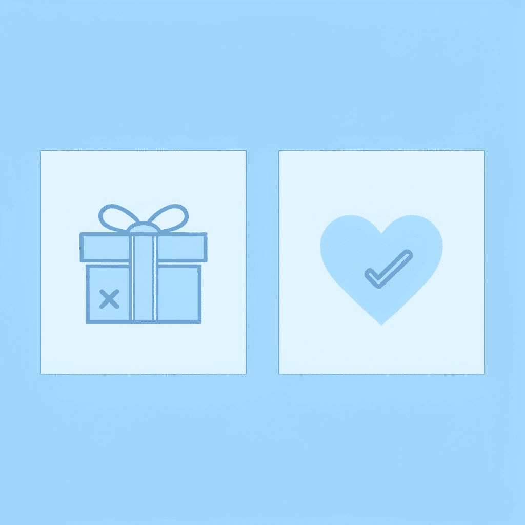 Comparison showing generic retirement gifts quickly forgotten versus personalized gifts becoming treasured keepsakes