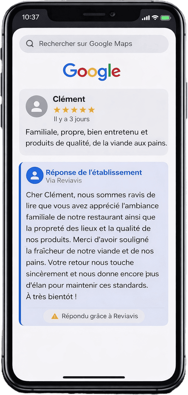 Reviavis sur Google Maps