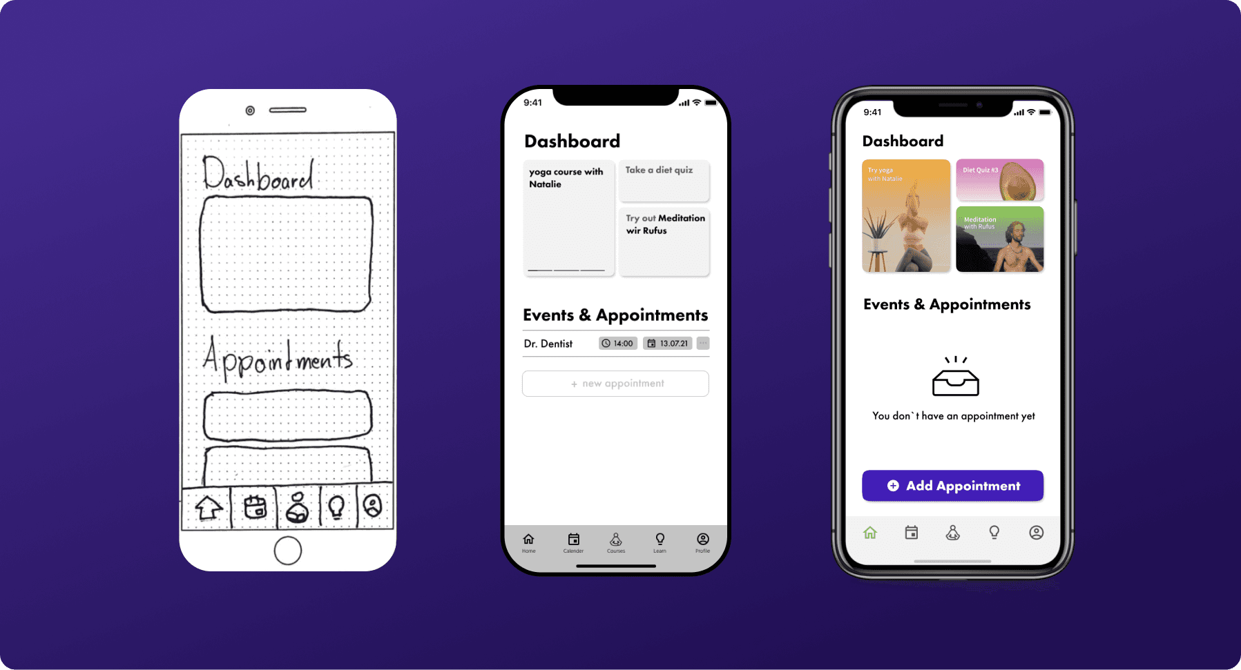 Low - Mid und - High fidelity Wireframes von Olive