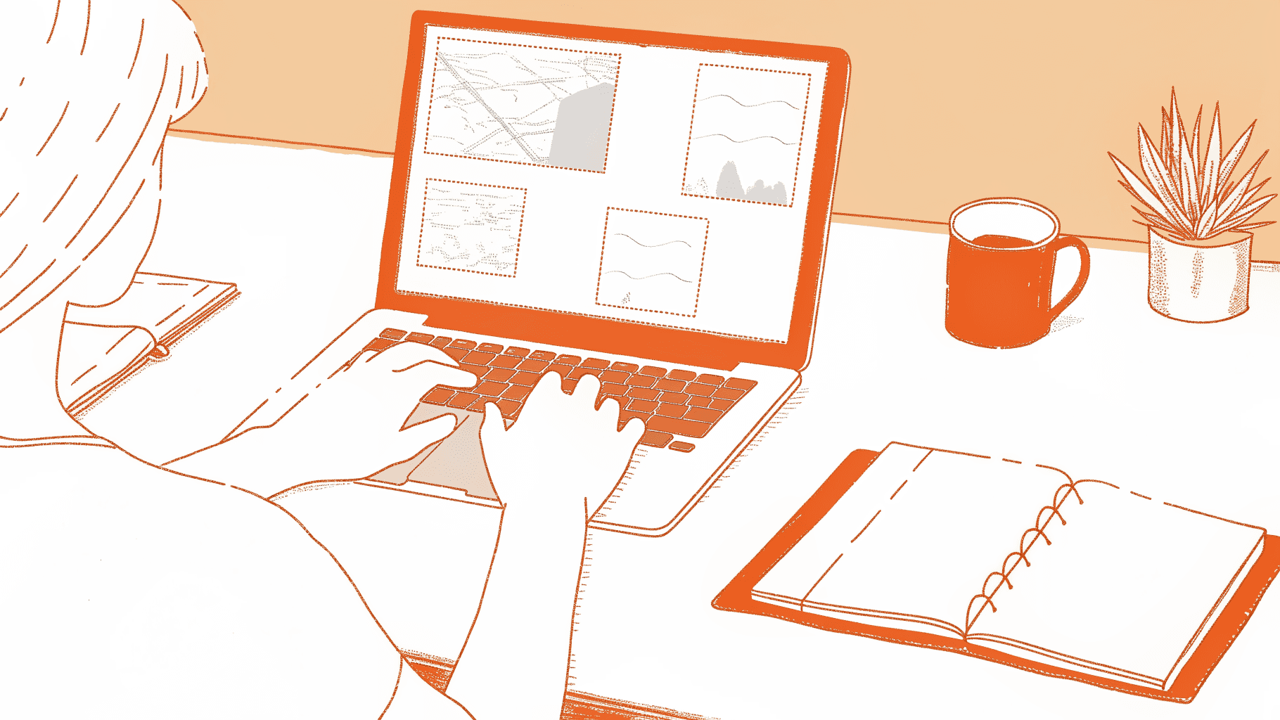 Person searching unclaimed property databases on laptop with name variation notes beside them