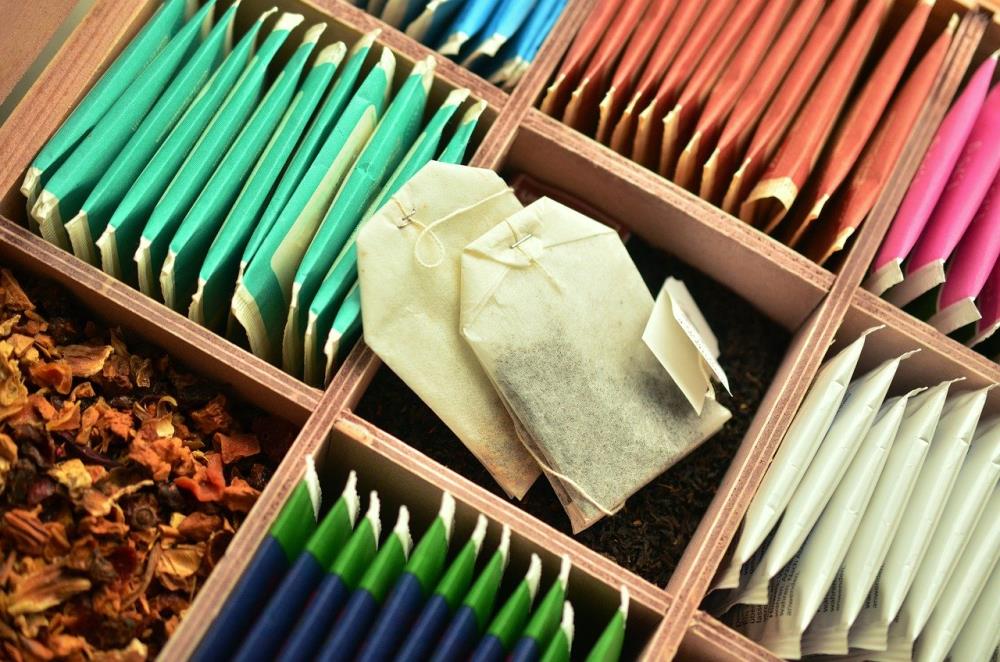 Scatola a scomparti per tè e tisane