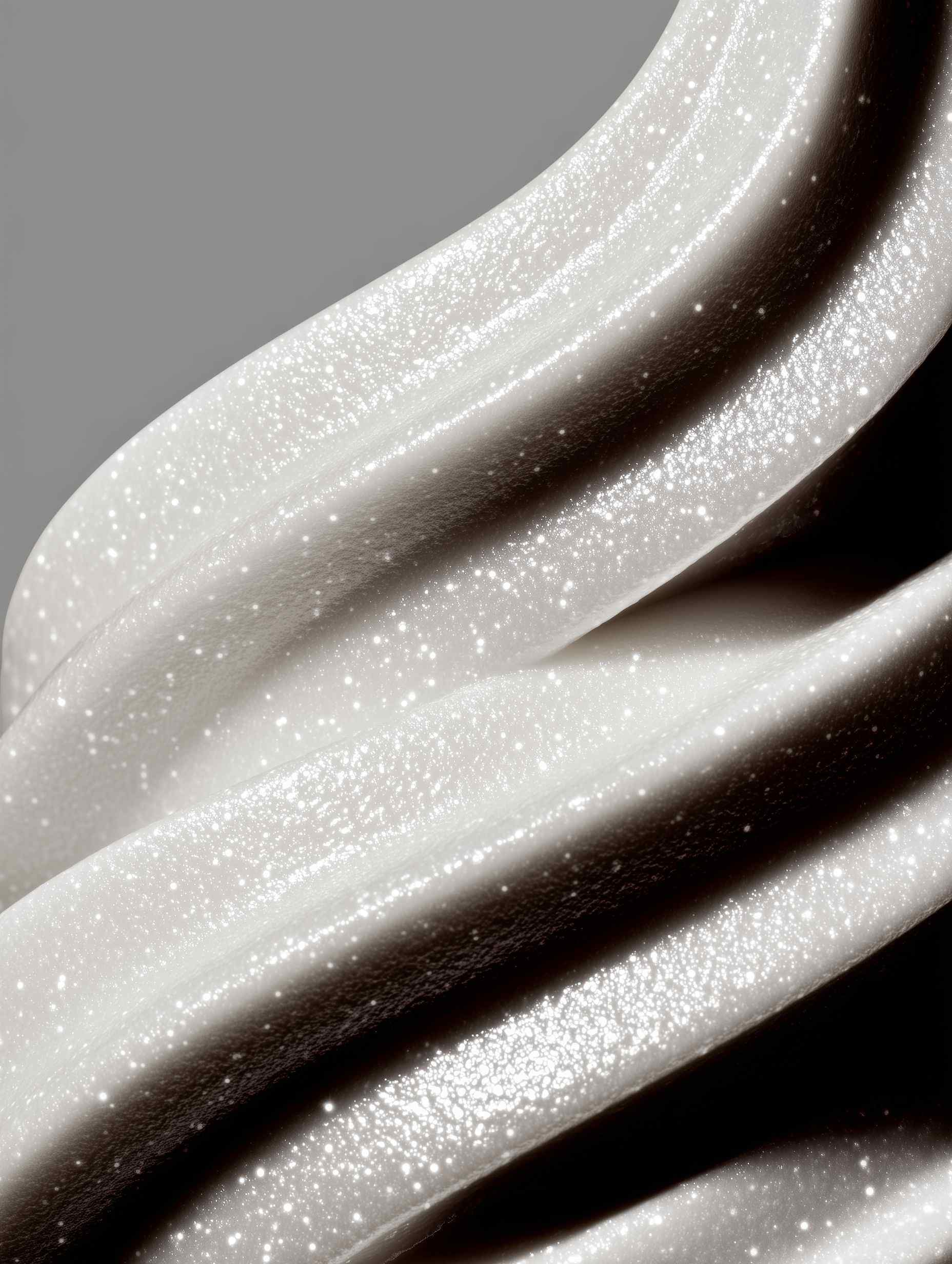 White cosmetic cream with luxurious curl