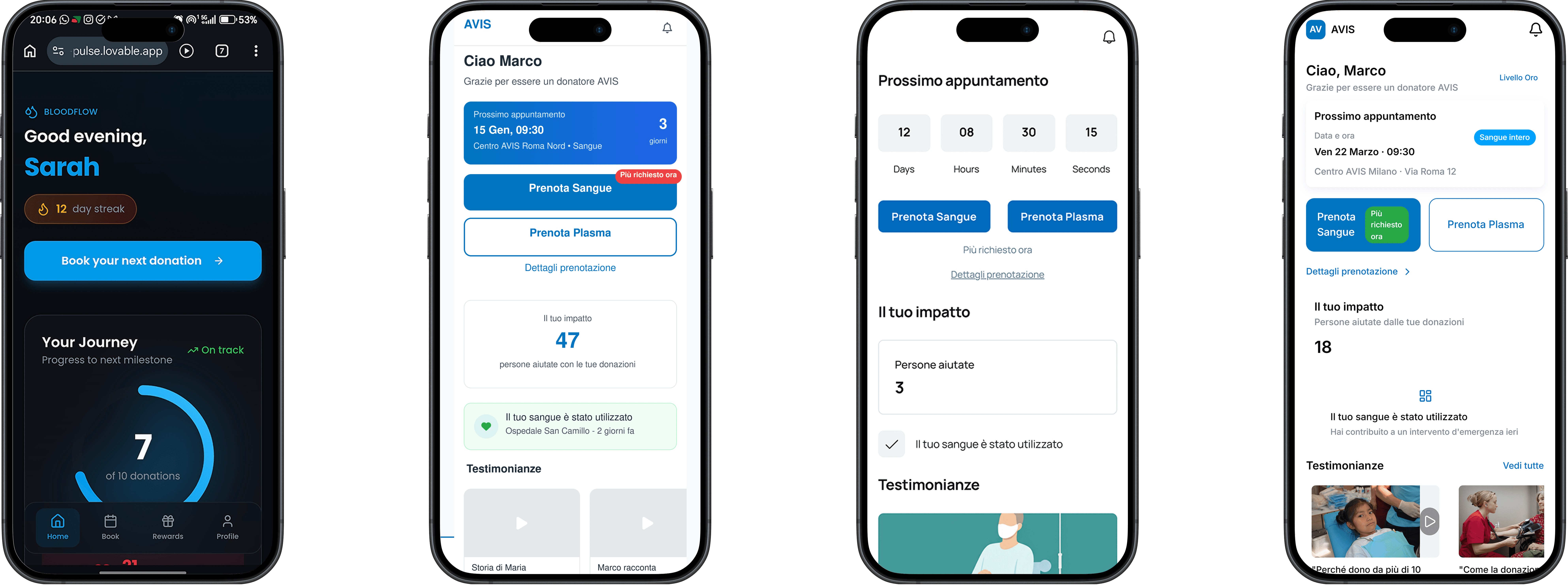 Some drafts of AI-generated homepages.