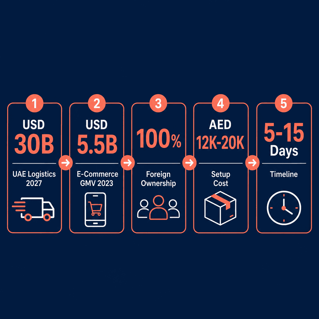 Infographic: Online Platform Delivery Management Business License in Dubai