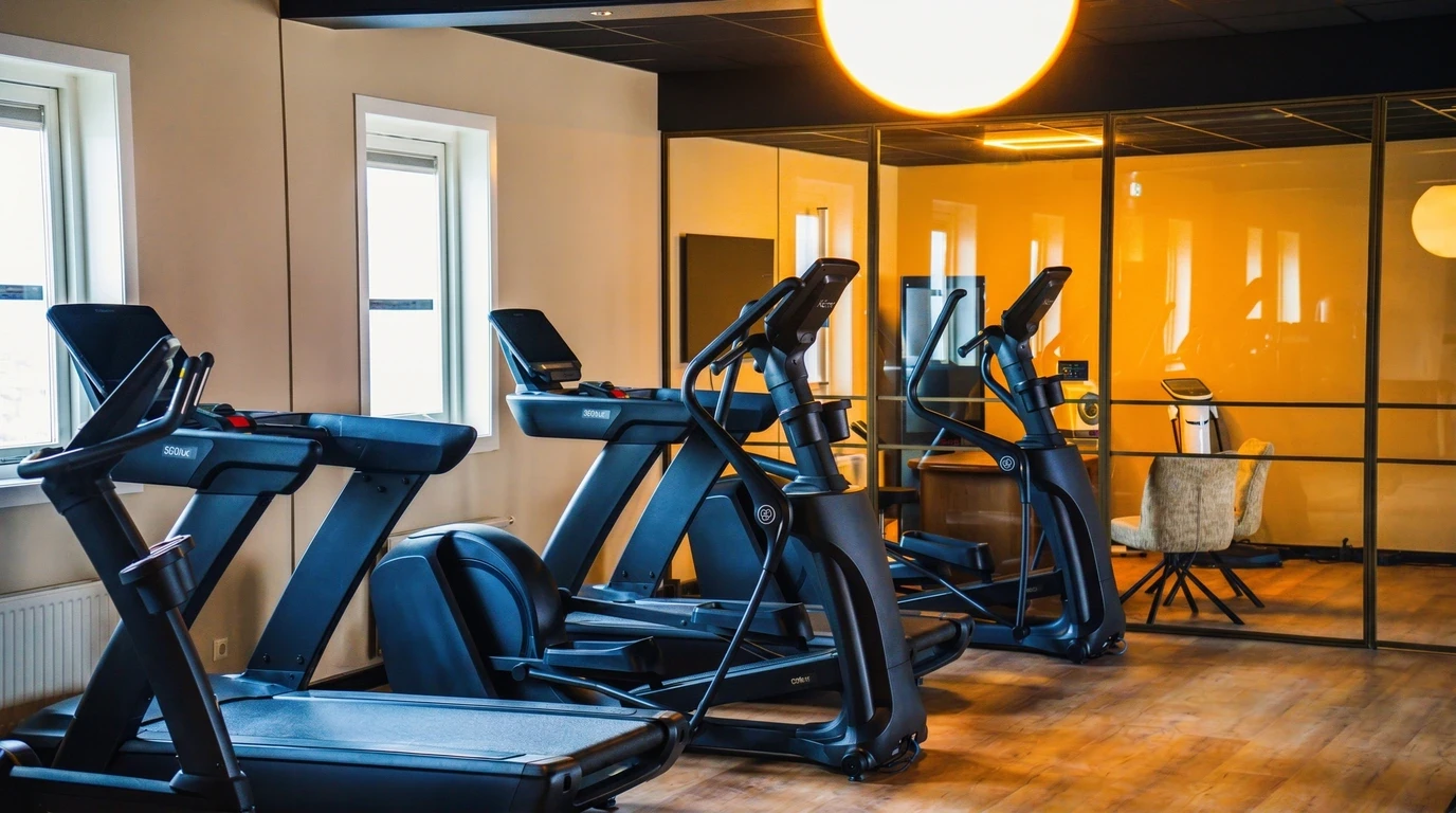 Cardio-apparatuur met loopbanden en crosstrainers