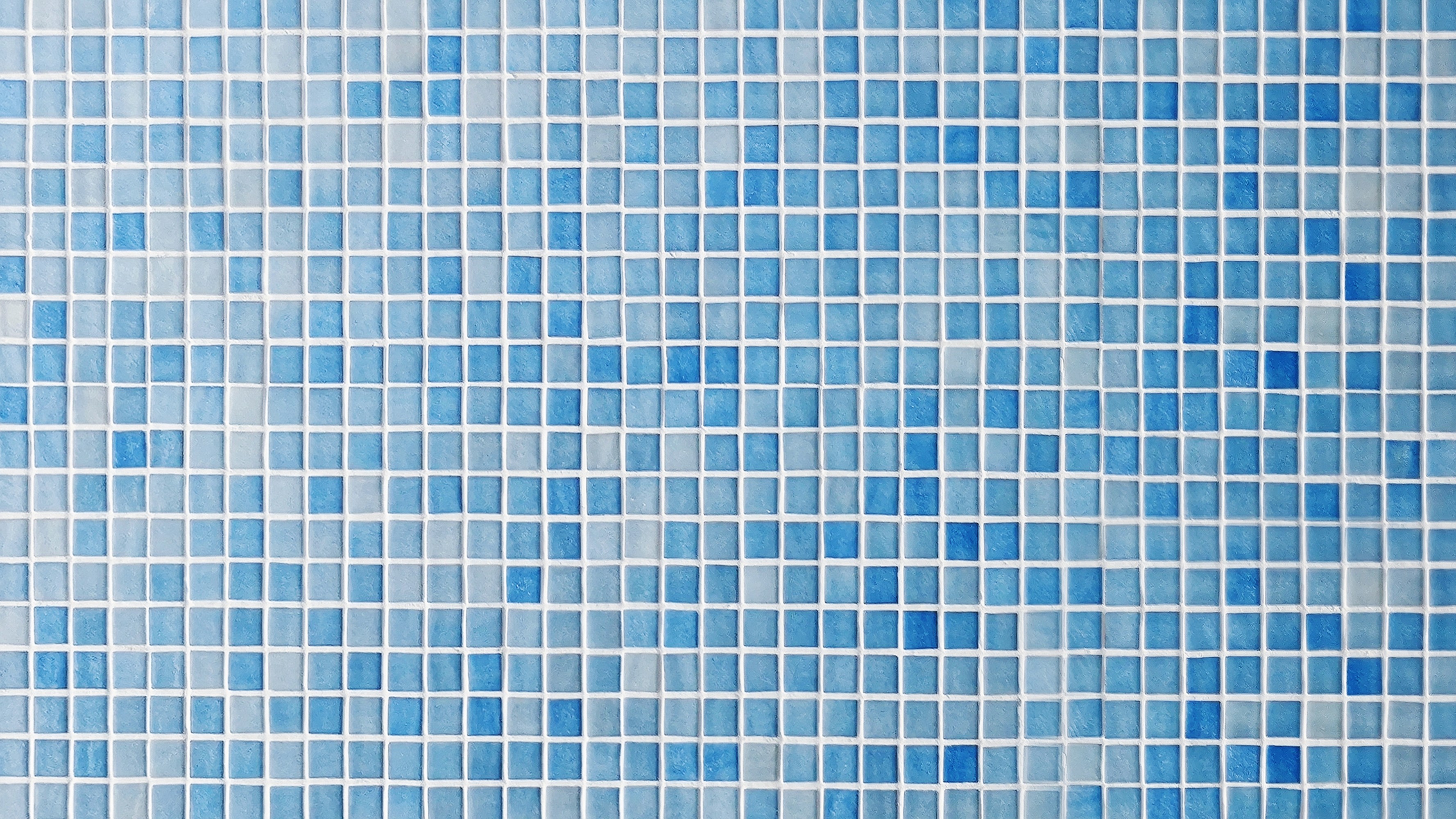 Blue glass mosaic tile surface
