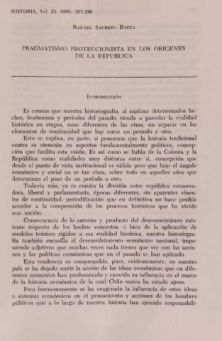 Pragmatismo proteccionista en los orígenes de la República
