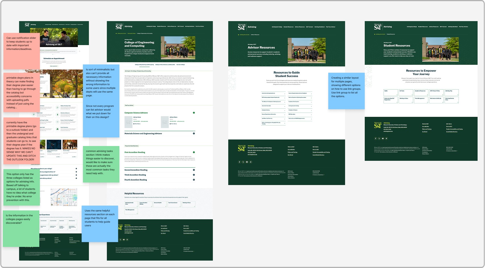 Heuristic evaluation done of organizing advising by the three colleges