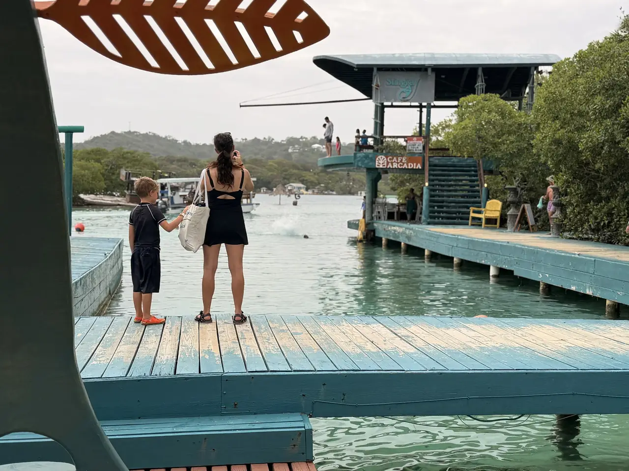 The dock at Little French Key, reached by a short boat ride from French Harbour.