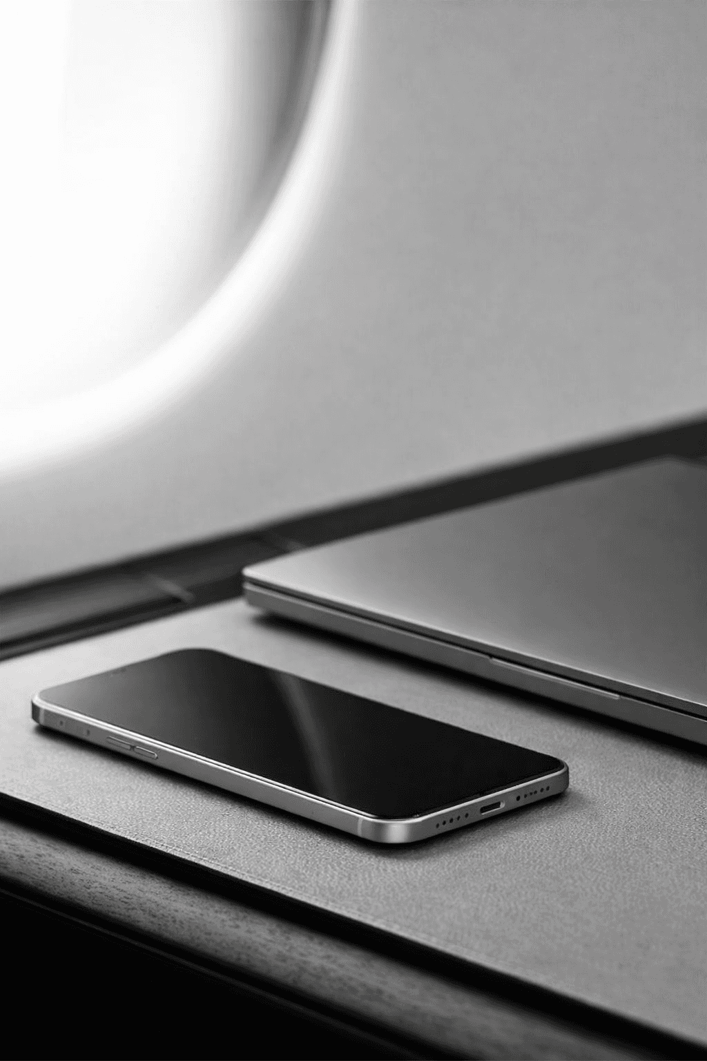 iPhone on a corporate jet