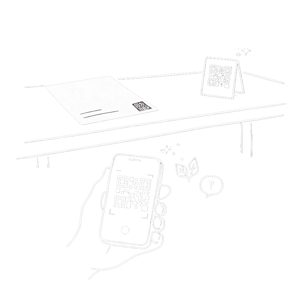 QR code on restaurant menus or tables for allergen info quick questions and faster service