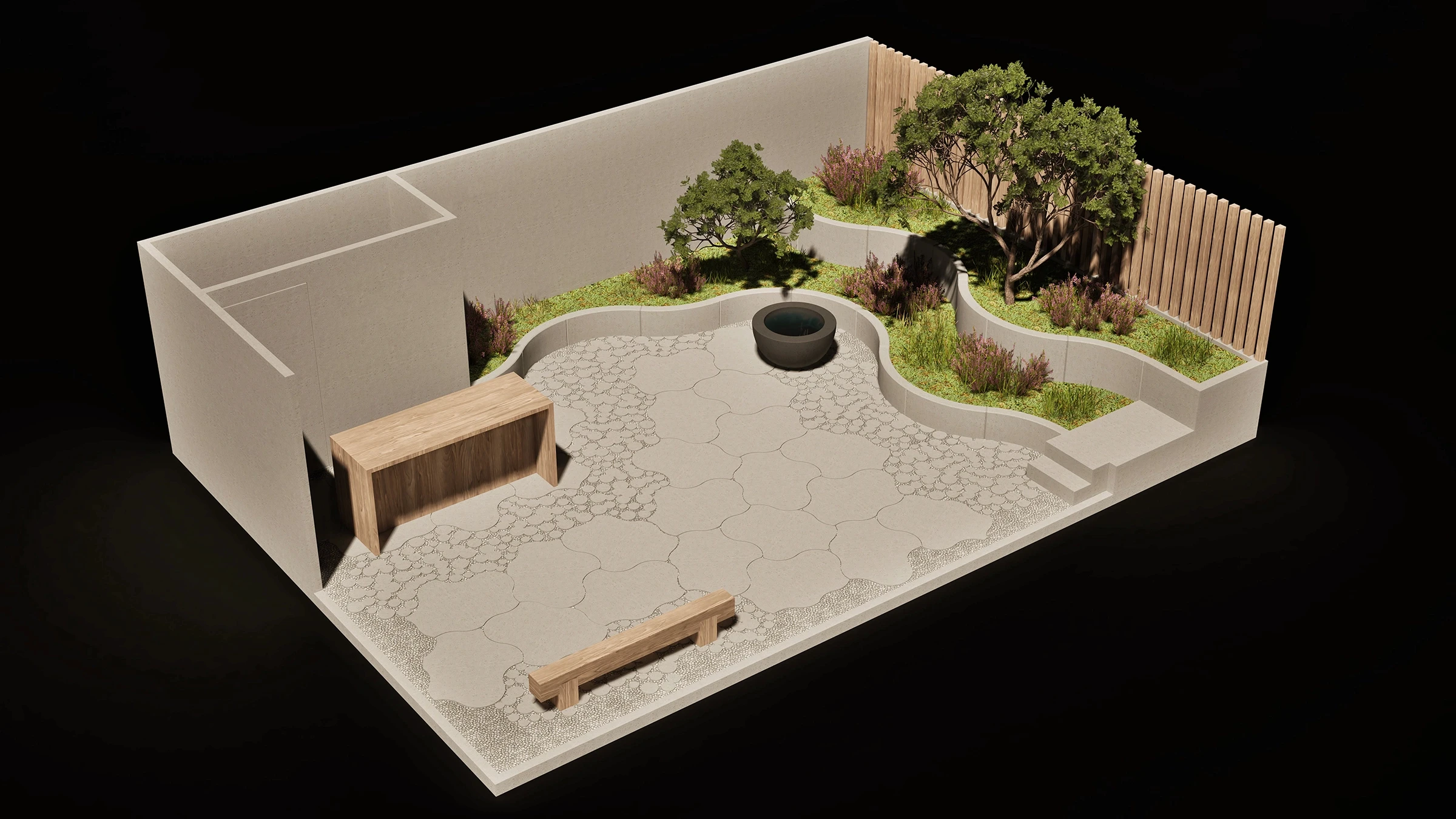 render van beurstand met inplanting en sfeerelementen