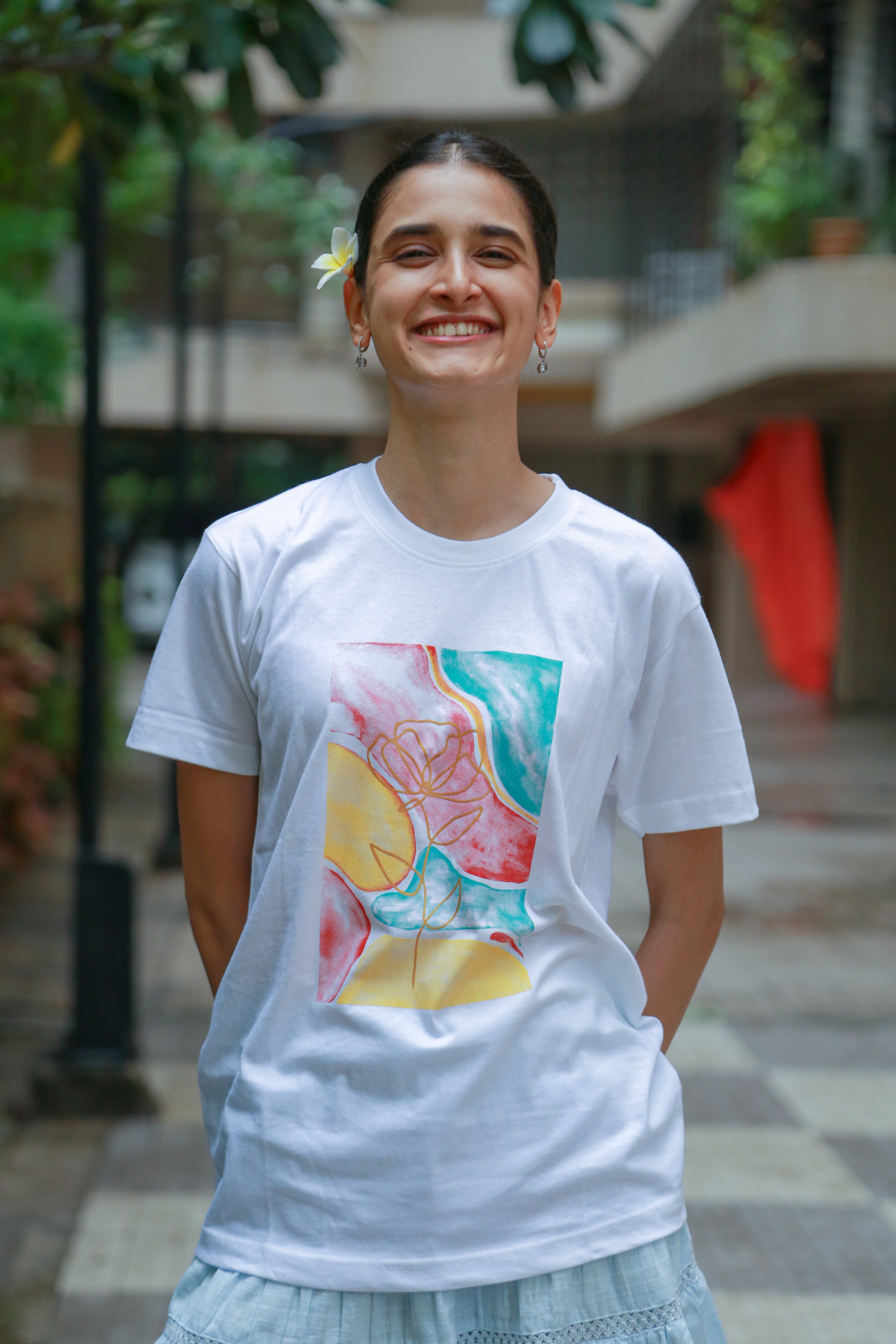 Futuristic fashion pose