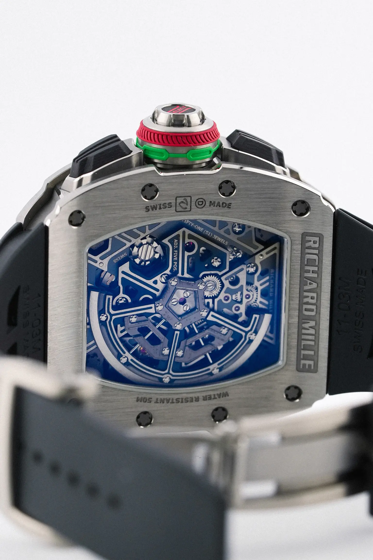 Richard Mille RM 65-01 Split-Seconds Chronograph seen from the back