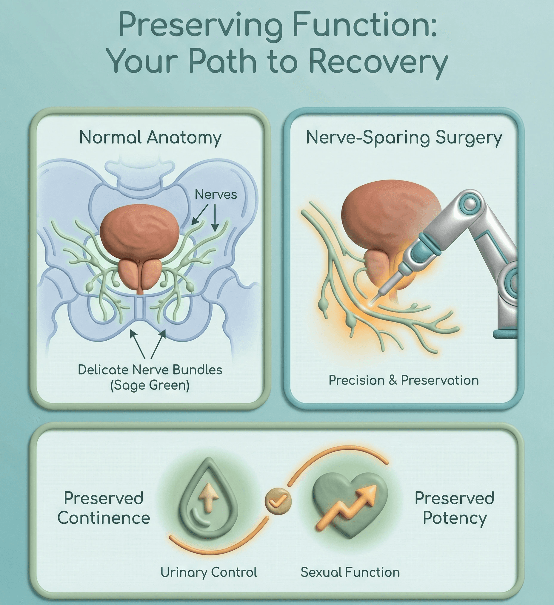 Prostate cancer के प्रभाव urinary और sexual function पर होते हैं, लेकिन nerves को बचाने और recovery के रास्ते से सुधार संभव है।