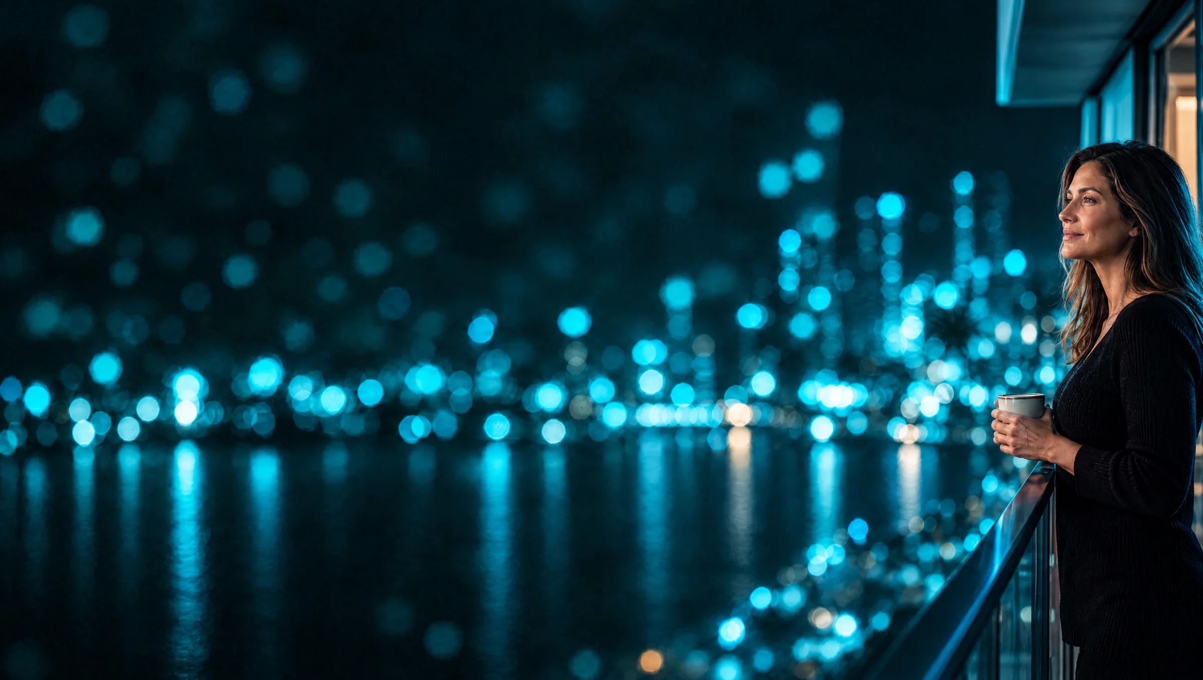 Nuviva prescription bottle labeled Rx against a glowing teal network background