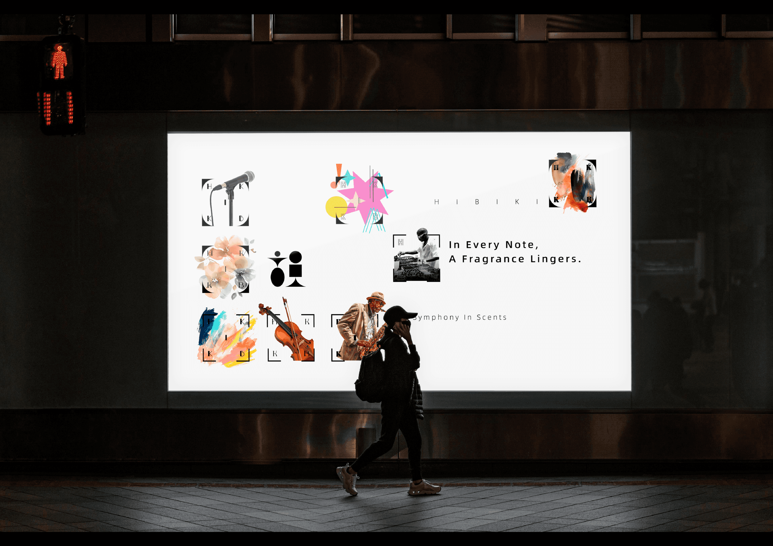 Abstract dark blue and brown waves