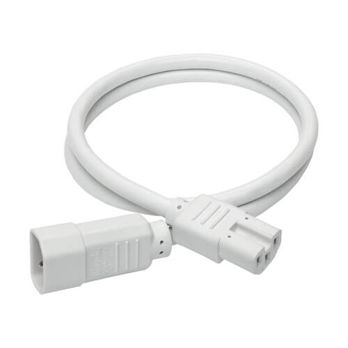 Cable de alimentación blanco C14 a C15 de 91 cm para servidores y equipos de red