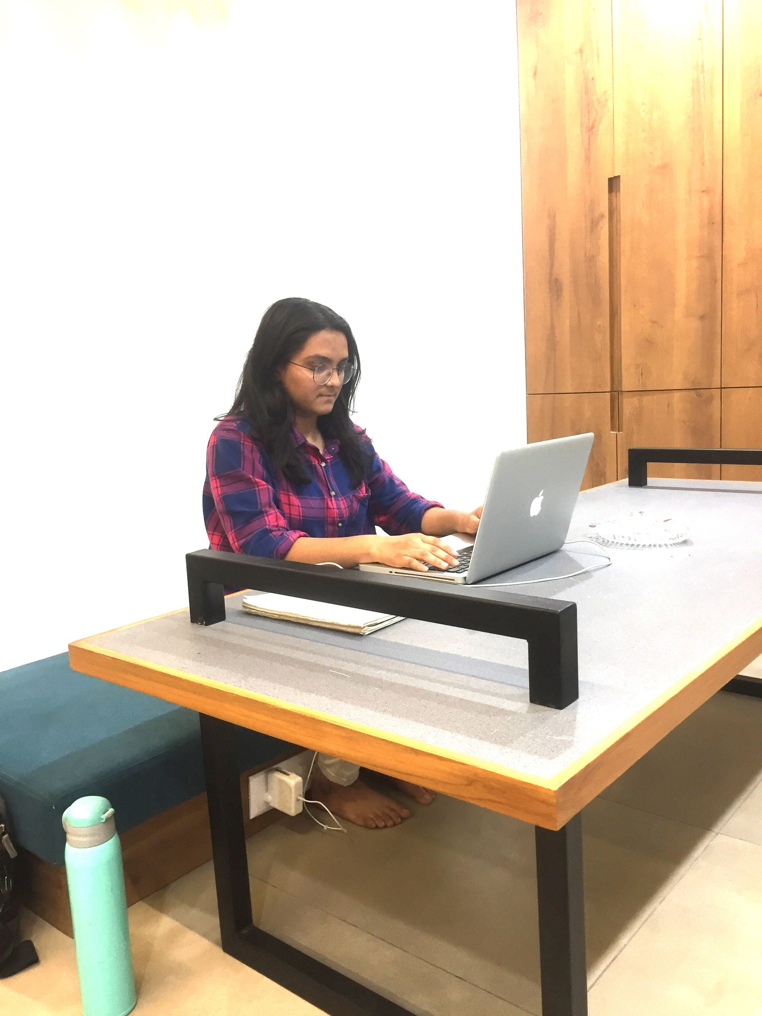 Riding a bicycle with V sign