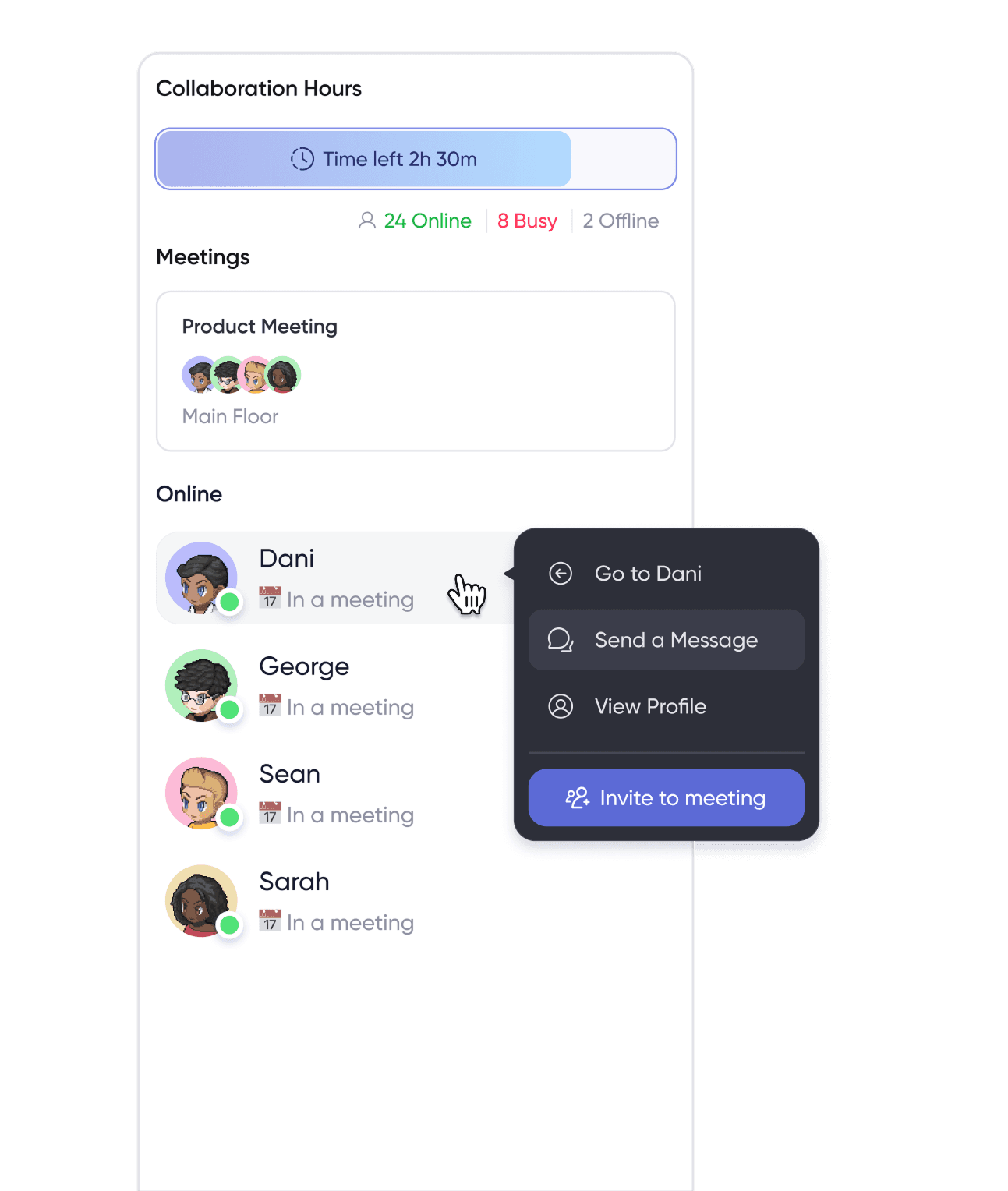 Screenshot of the SoWork collaborative whiteboard and integrated video call interface for remote teams.