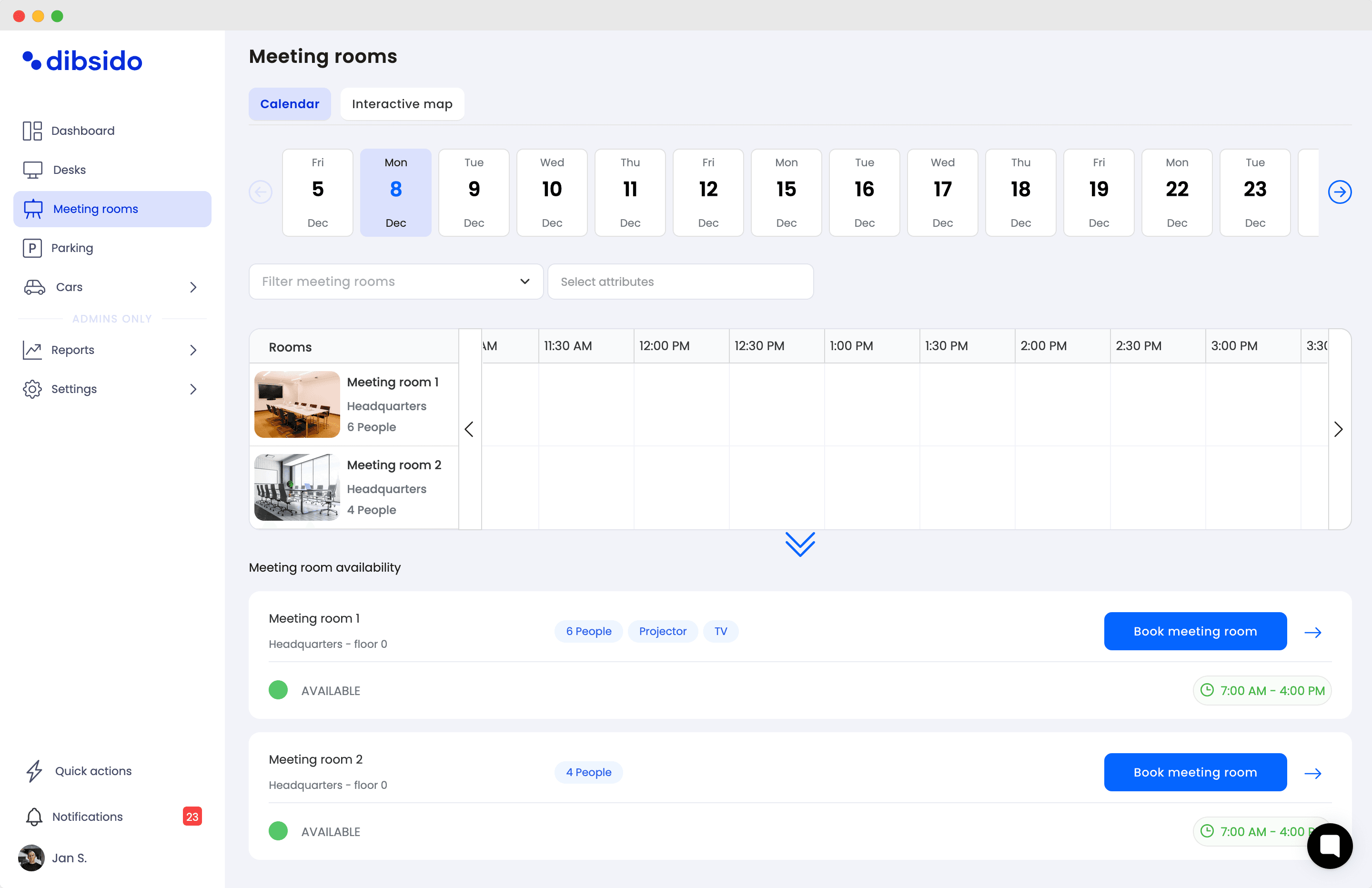 Meeting room booking system