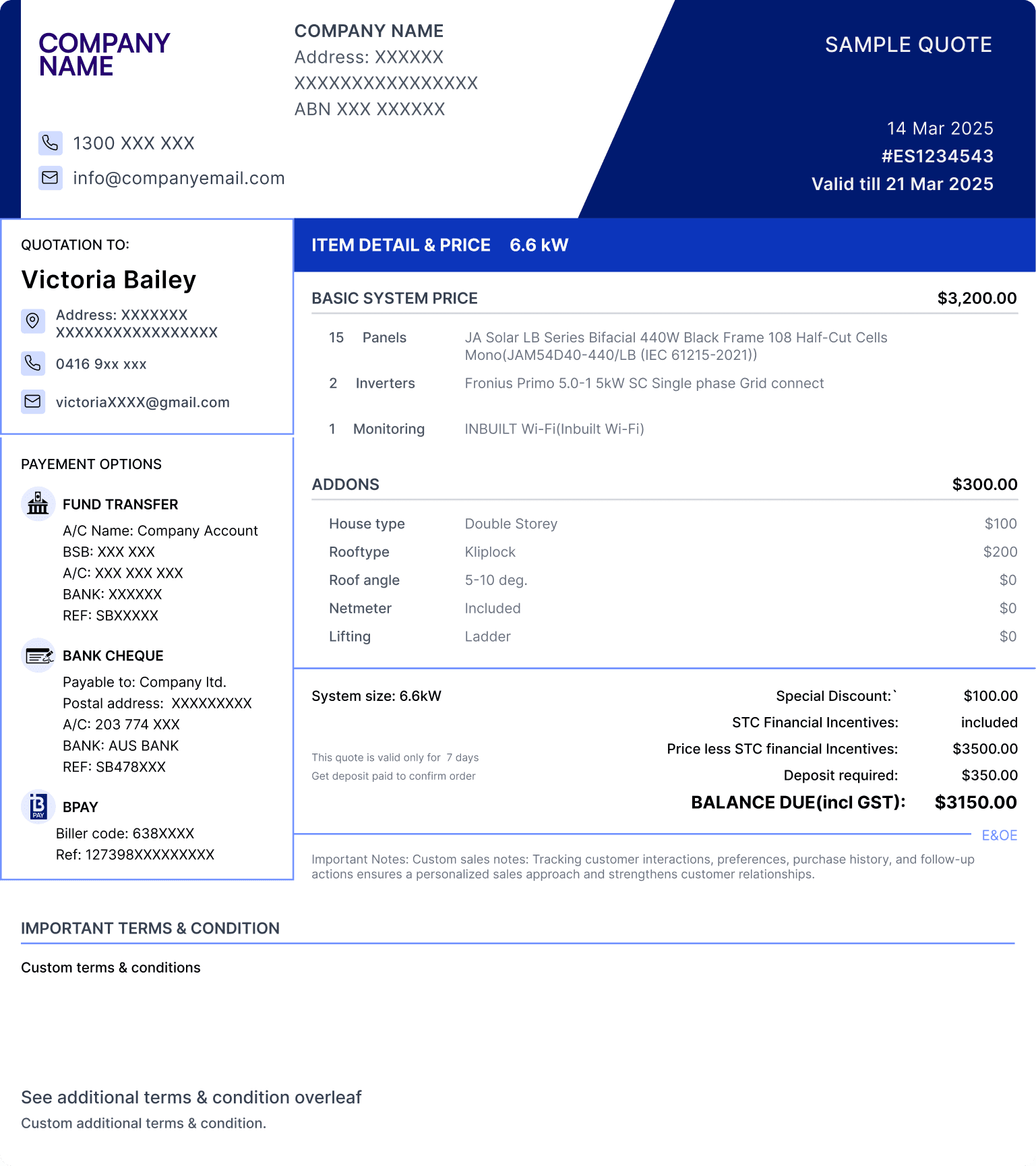 Eclipse 360 Solar quote builder