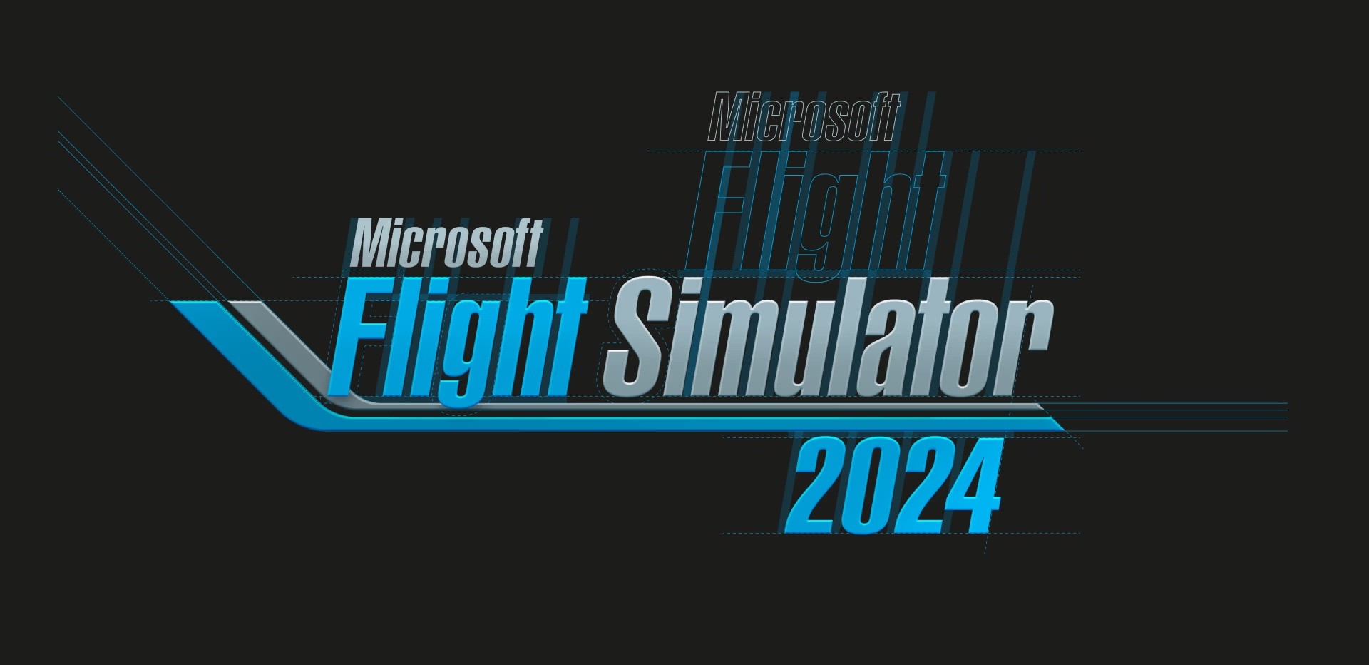 The microsoft flight simulator 2024 logo in the design process