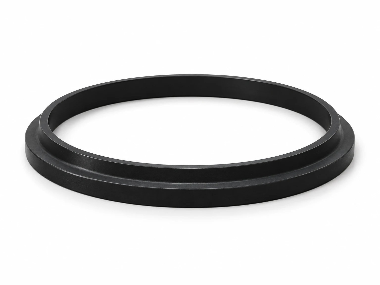 Black wiper seal with a stepped profile