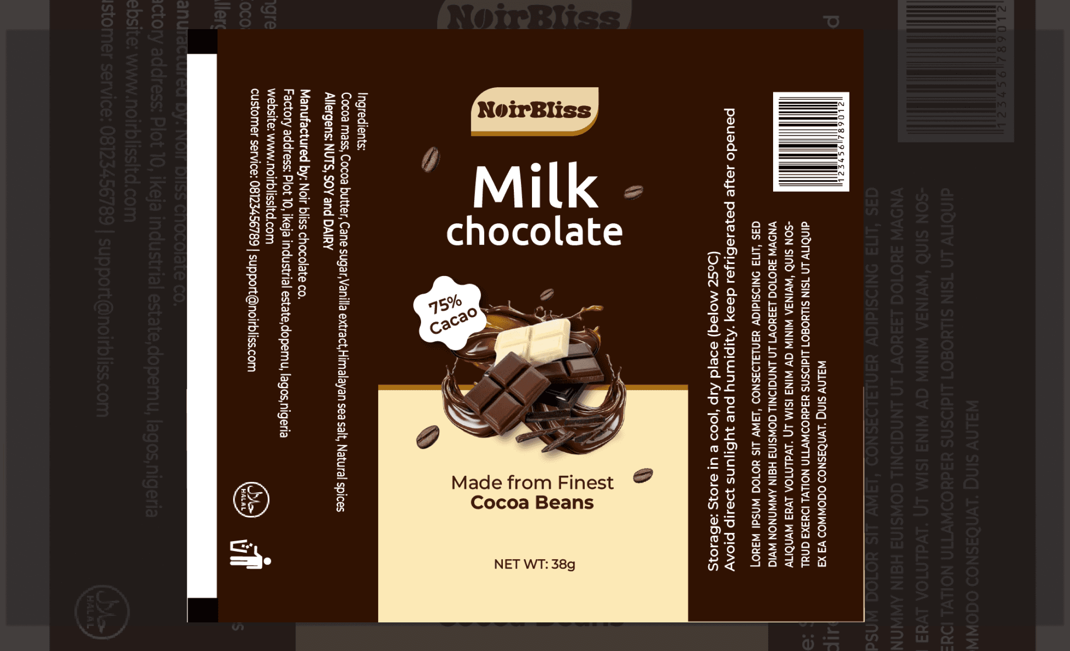 print view - Milk chocolate bar