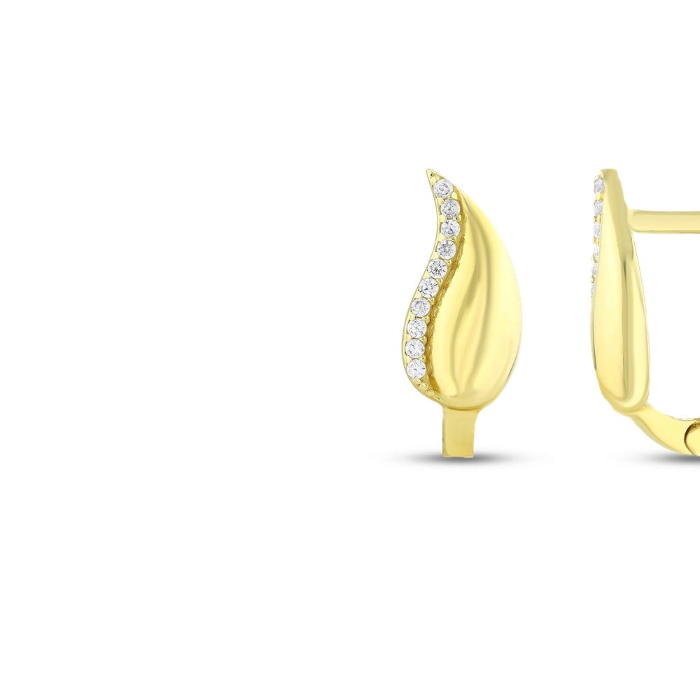 Assos Pırlanta 14 Ayar Altın Modern Tasarım Şık Küpe Modeli