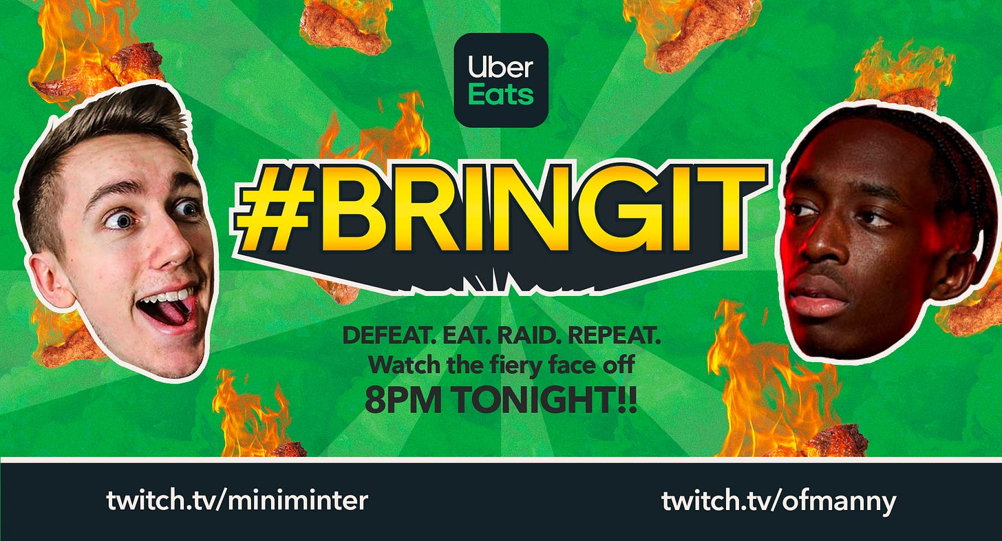 Helping Uber Eats #BringIt on Twitch - We Are Social UK