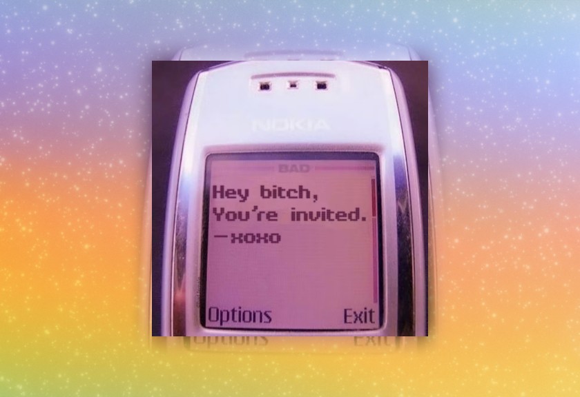 Quarter-life crisis funny meme birthday invitation with a pink heart-shaped cake and soft ribbon decor