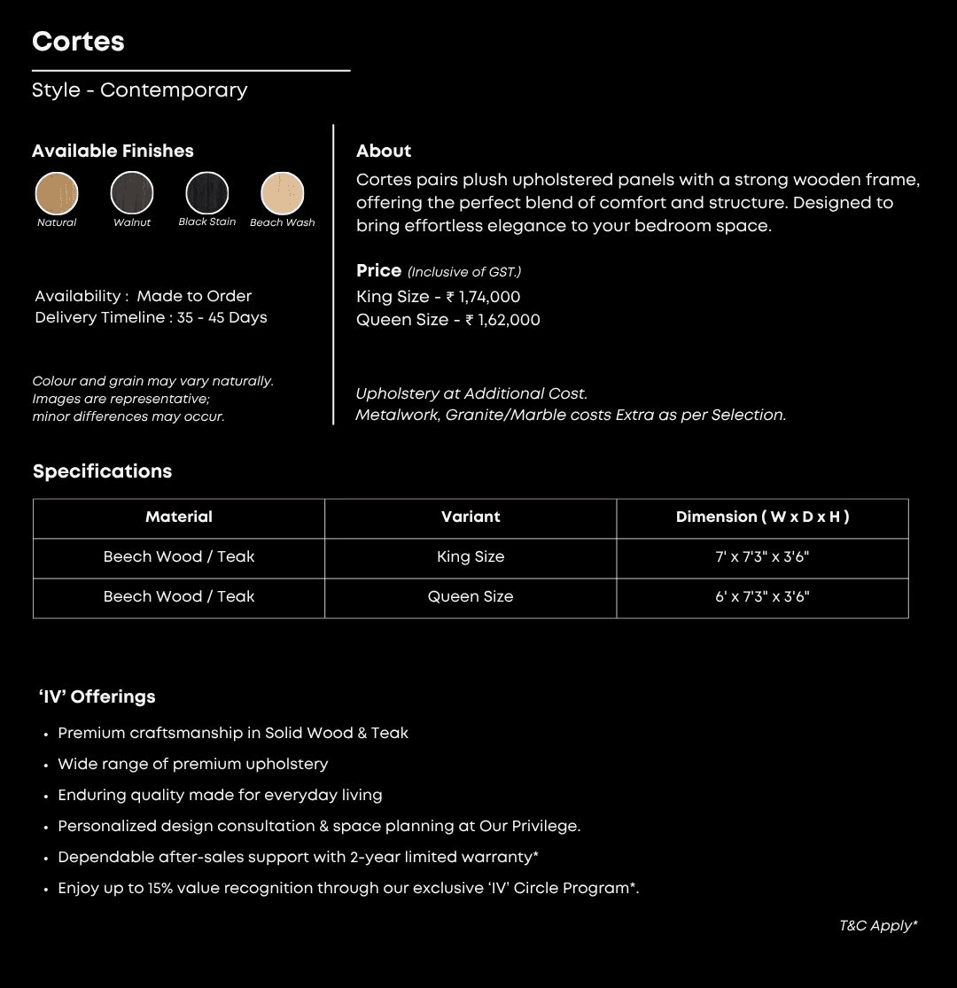Beige channel-tufted bed with wide wooden headboard.