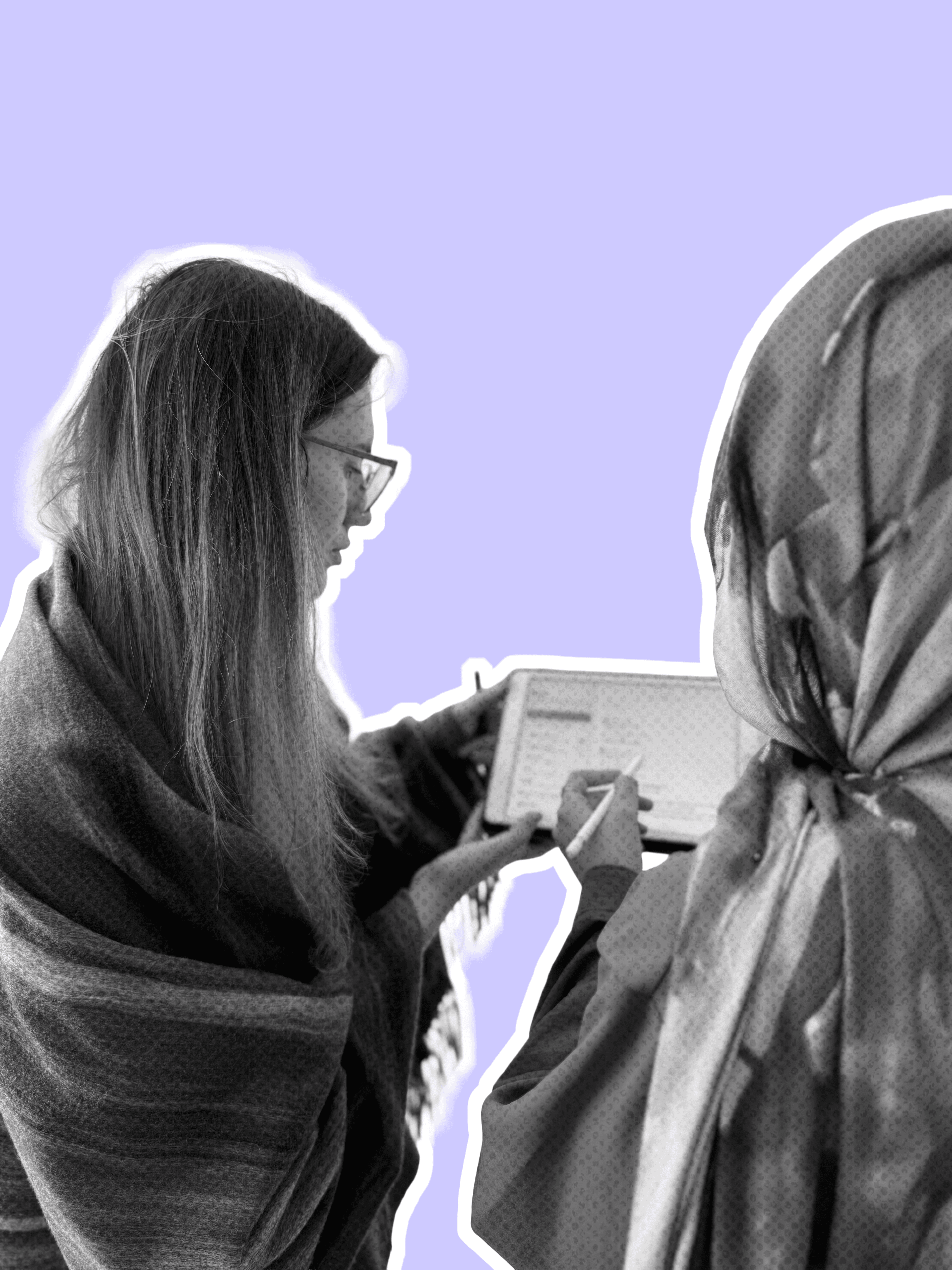 Man browsing on tablet