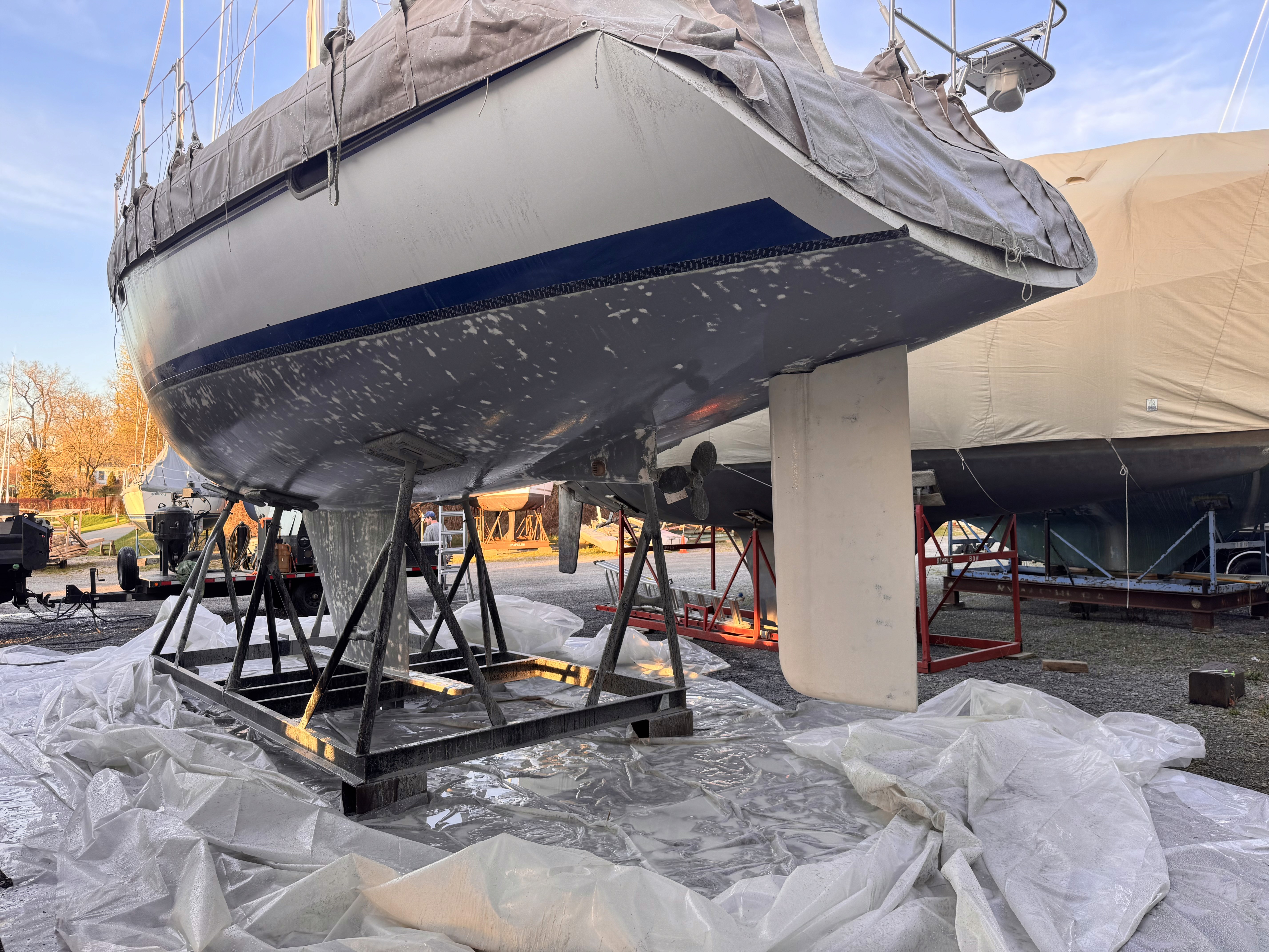 Boat hull restoration by Rochester Sandblasting